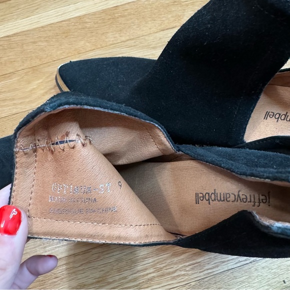 Jeffrey Campbell Optimum ST Black Oiled Silver Suede Studded Boots 9 - Picture 10 of 11